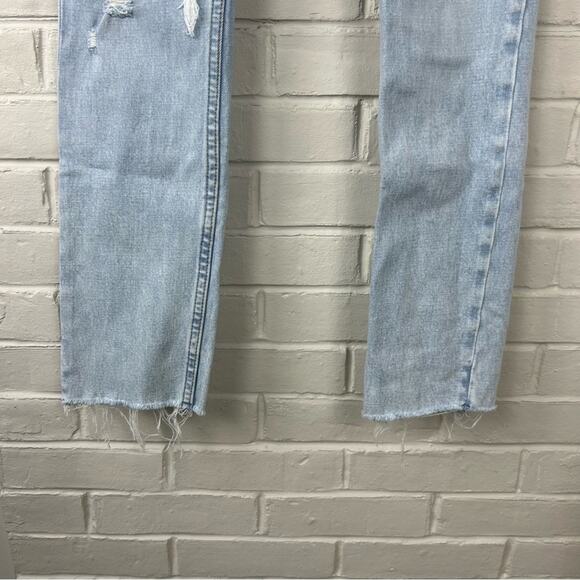 Abercrombie & Fitch The Skinny High Rise Light Wash Distressed Jeans Size 25 - Picture 6 of 10